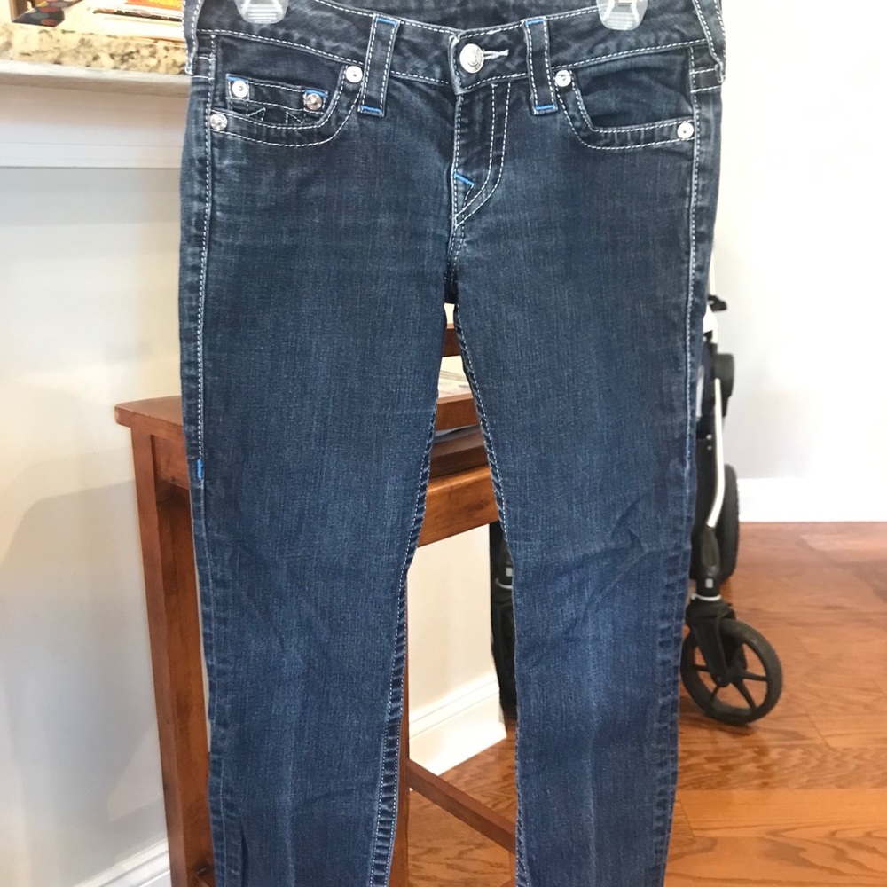 True Religion brand jeans, low rise, skinny